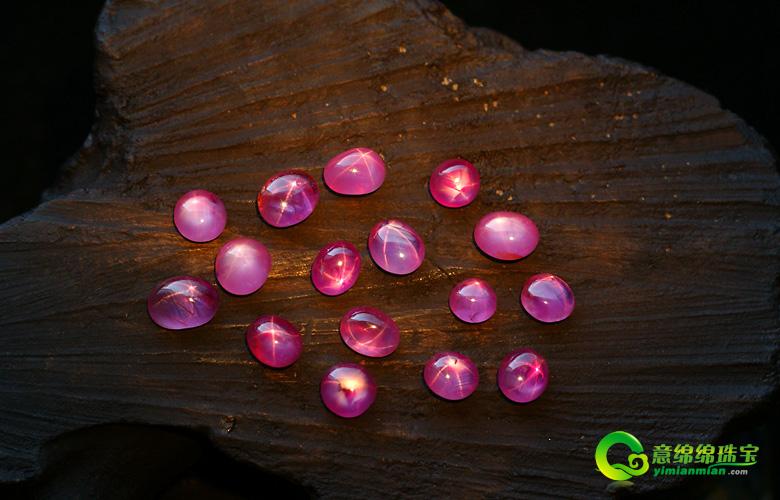 缅甸抹谷天然星光红宝石裸石16颗14.7克拉-批发