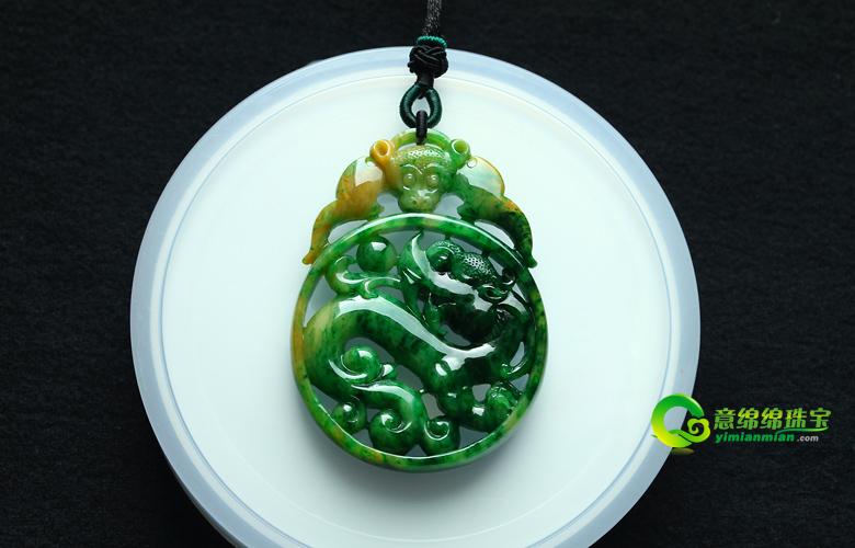 老坑糯种天然黄加绿翡翠a货玉貔貅挂件-福在眼前-好运将至-意绵绵珠宝