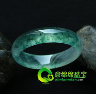 缅甸老坑玻璃种天然飘花翡翠A货玉手镯-53.9内径