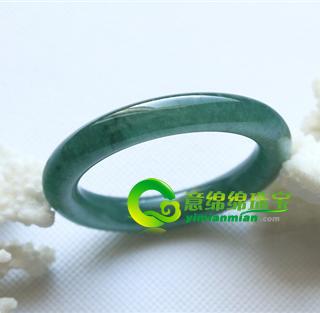 缅甸老坑冰种天然蓝水翡翠A货圆条宽厚玉手镯54