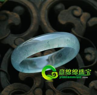 缅甸老坑玻璃种天然飘花翡翠A货贵妃玉手镯-51.8内径