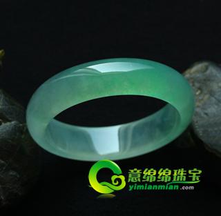 老坑玻璃种天然荧光翡翠A货玉手镯-57.6内径