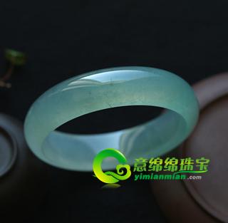 缅甸老坑冰种天然翡翠A货玉手镯57.2内径