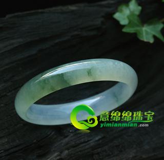 老坑糯冰种飘花翡翠玉手镯6-59.6