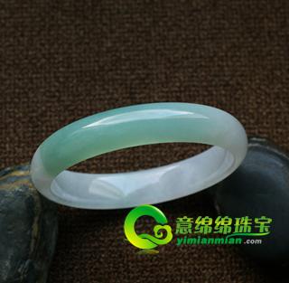 糯冰种绿翡翠玉手镯-平分秋色58 