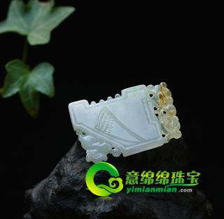 糯冰种天然A货翡翠玉仿古壁挂件（特惠） 