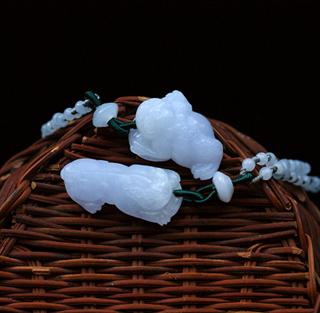 紫罗兰翡翠玉金蟾貔貅挂件-情侣对配