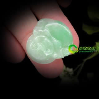 福寿双喜翡翠玉弥勒佛缅甸天然翡翠A货