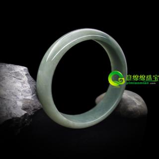 桃红柳绿缅甸天然翡翠A货油青种玉手镯内径58.5MM