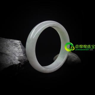 燕语莺啼缅甸天然翡翠A货圆形玉手镯内径58MM