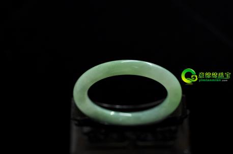 含情凝睇缅甸老坑天然翡翠玉手镯A货52.5mm