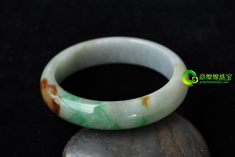 华如桃李缅甸天然翡翠福禄寿三彩手镯59.2mm-意绵绵珠宝