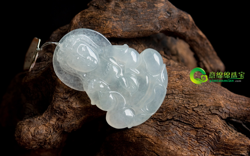 贵人仙相缅甸老坑天然A货冰糯种翡翠玉观音挂