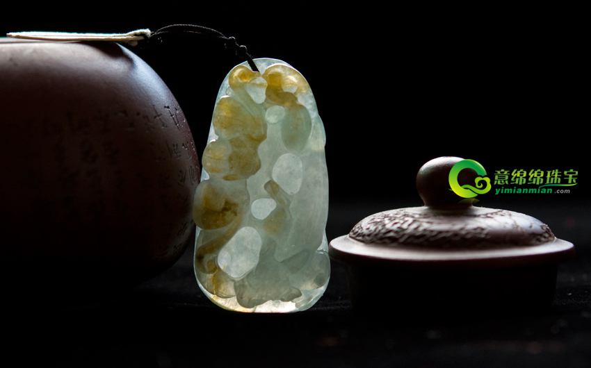 万贯家财缅甸老坑天然A货冰糯种翡翠玉蝙蝠挂