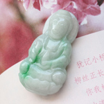 浑然天成天然缅甸A货糯种观音挂件