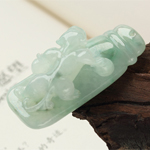 如梦如幻天然缅甸A货冰糯种翡翠貔貅如意挂件