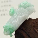温润细滑缅甸老坑A货冰糯种白菜吊坠