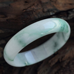 天然缅甸老坑A货冰糯种翡翠手镯 内径58.5mm