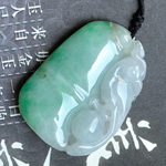 璀然贞雅缅甸天然冰糯种翡翠A货玉竹叶挂件