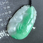 西厢半片缅甸天然翡翠冰糯种A货玉竹叶挂件
